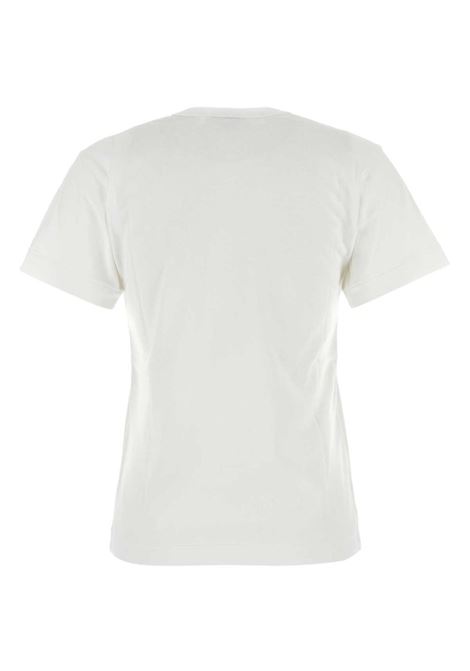 printed and embroidered t-shirt unisex white COMME DES GARÇONS PLAY | AX-T088-0511
